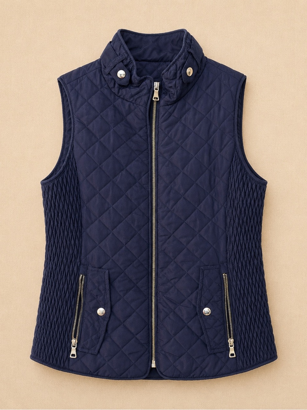 Miami by Francesca’s Quilted Puffer Vest | Navy Blue | Women’s Small
